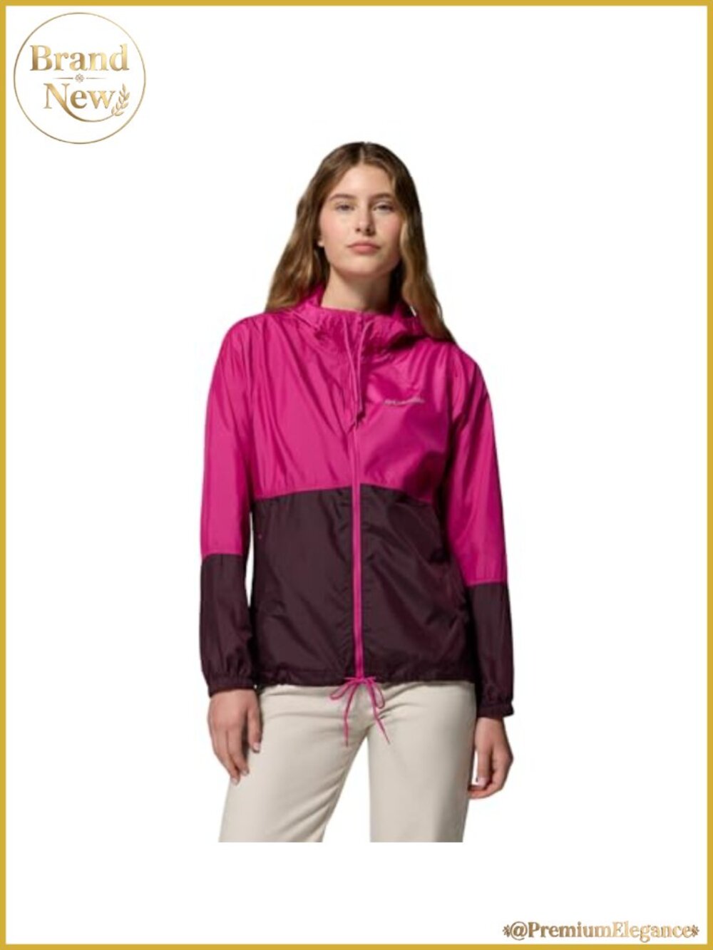 Women's Windbreaker Jacket Water Resistant Active Performance Lightweight Hooded